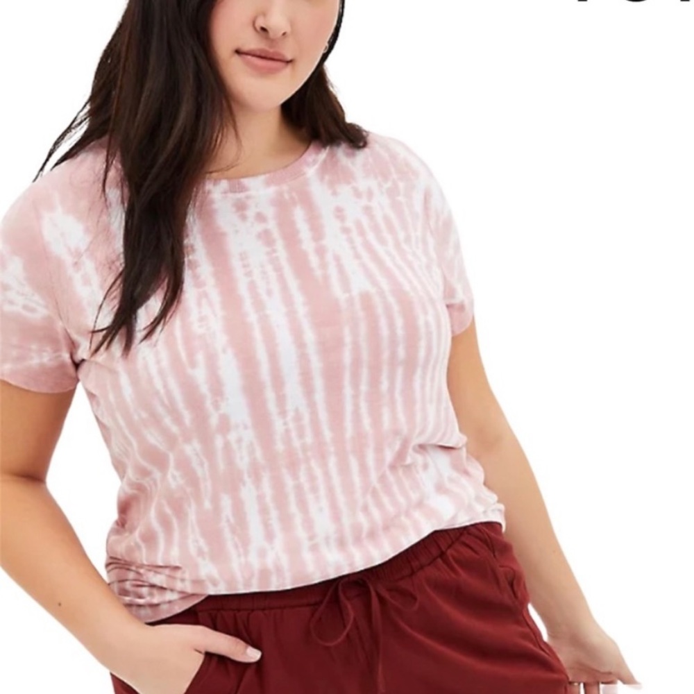 Torrid Vintage Tee - Triblend Jersey Tie-Dye Dusty Rose Pink White